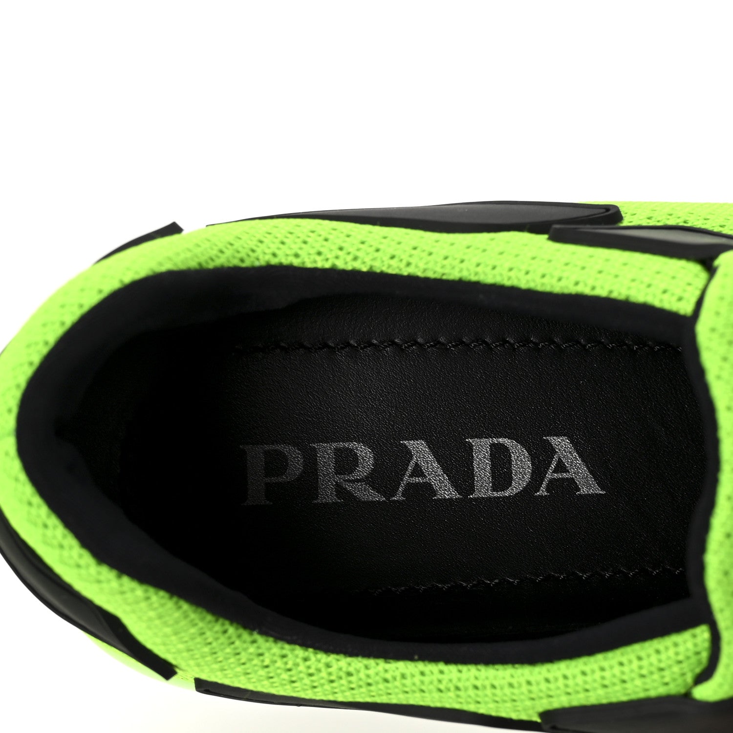 Prada Rubber Knit Fabric Cloudbust Air Sneakers 35 Black Green 7 of 9