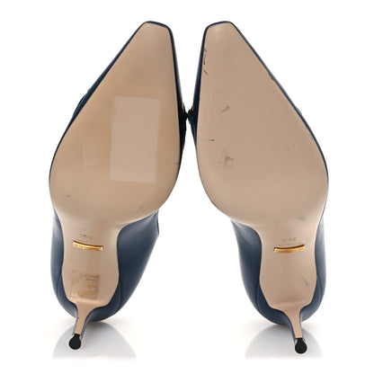 Gucci Malaga Kid Zumi 75mm Pumps 38.5 Blue 7 of 11
