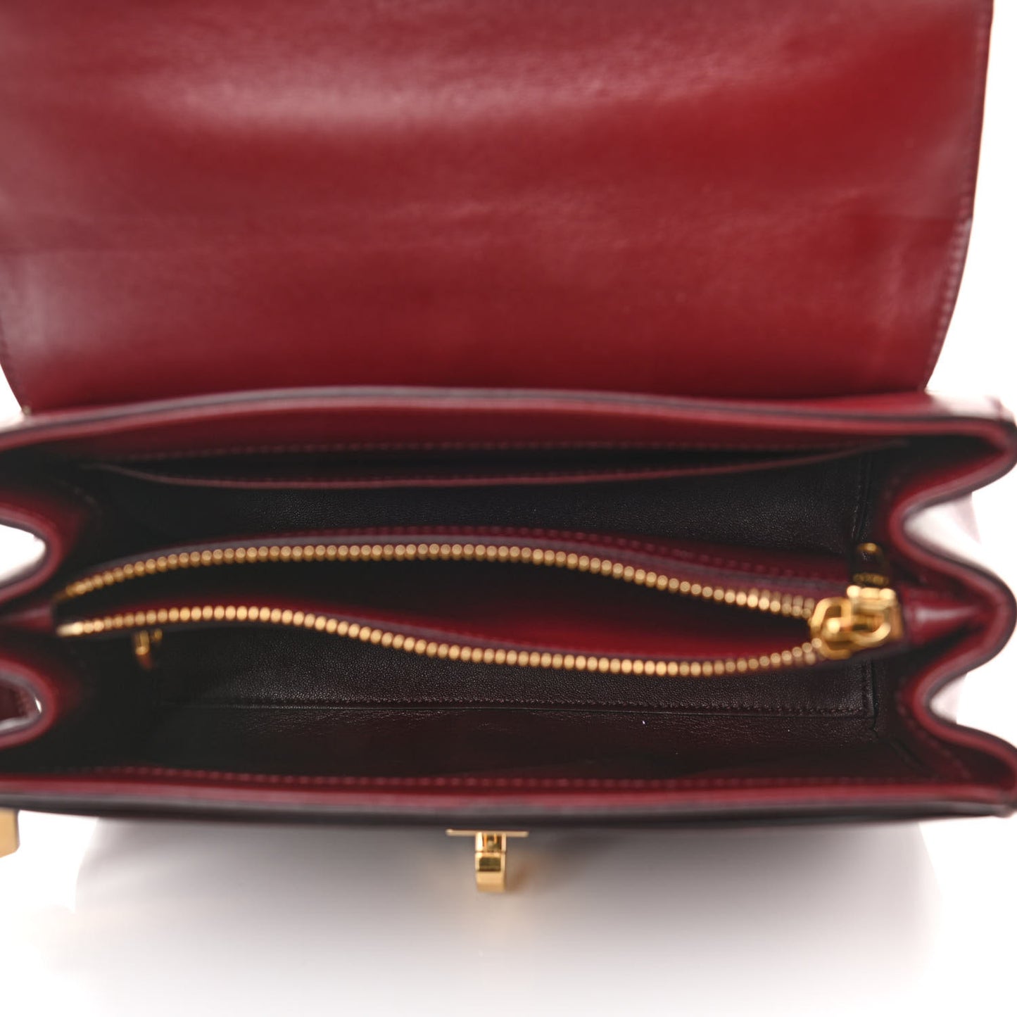 Satinated Calfskin Small 16 Top Handle Bag Light Burgundy