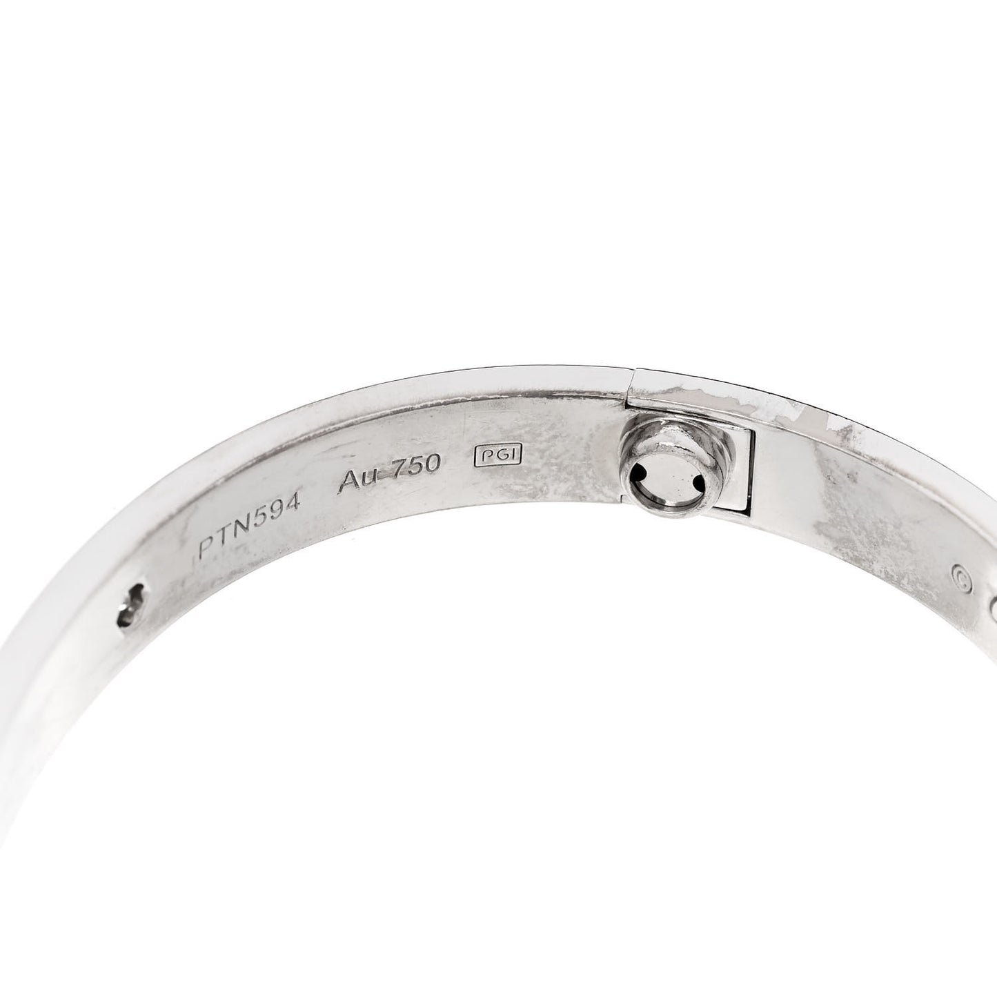 18K White Gold 4 Diamond LOVE Bracelet 16