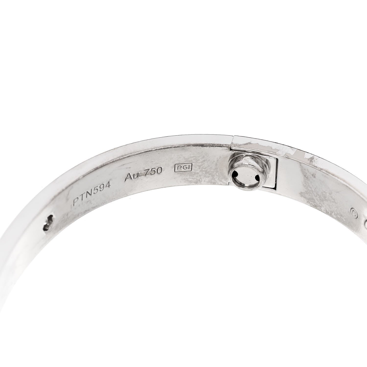 Cartier 18K White Gold 4 Diamond LOVE Bracelet 16 6 of 8