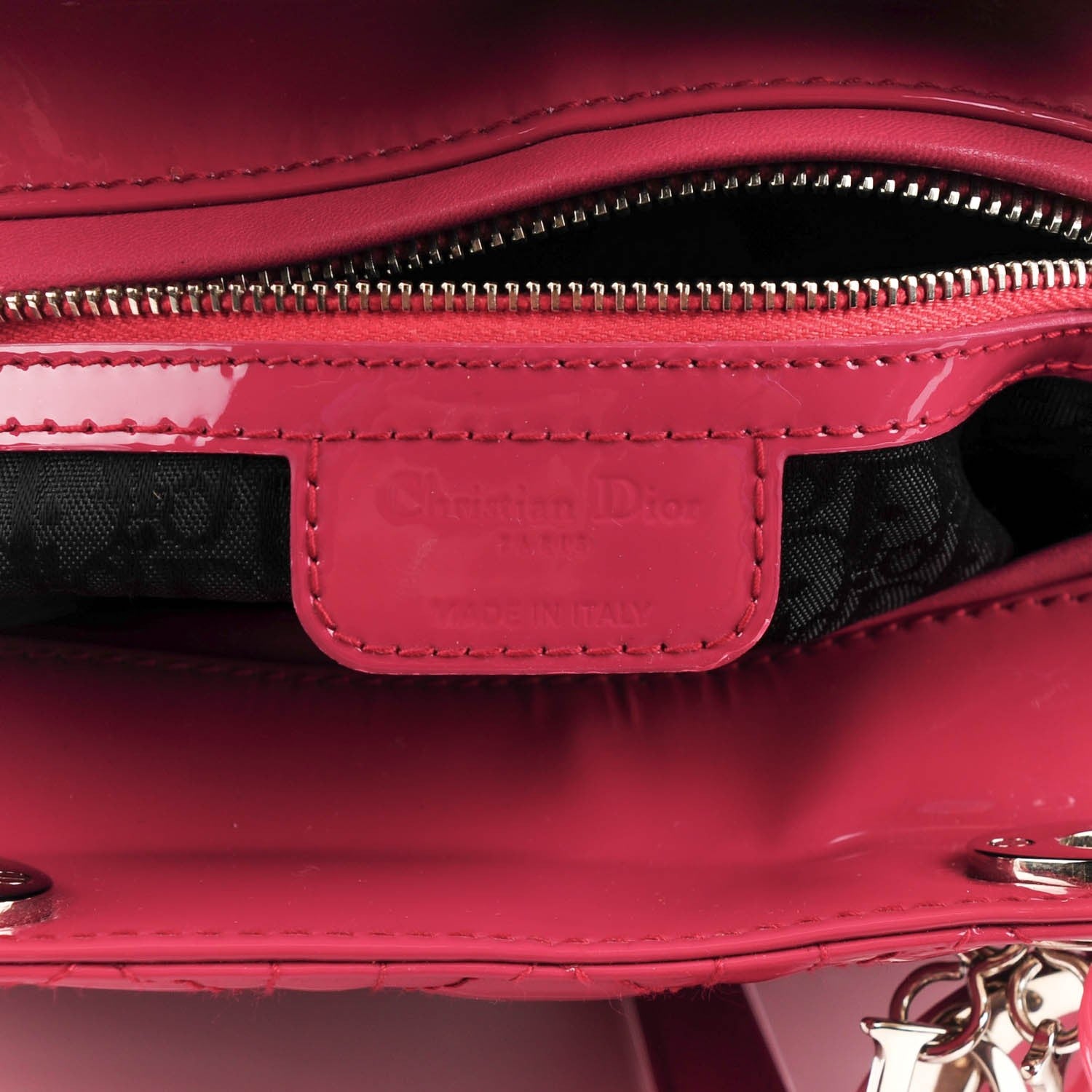 Christian Dior Patent Cannage Large Lady Dior Fuchsia 7 of 9