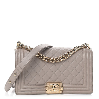 Chanel Caviar Quilted Medium Boy Flap Dark Beige 1 of 10