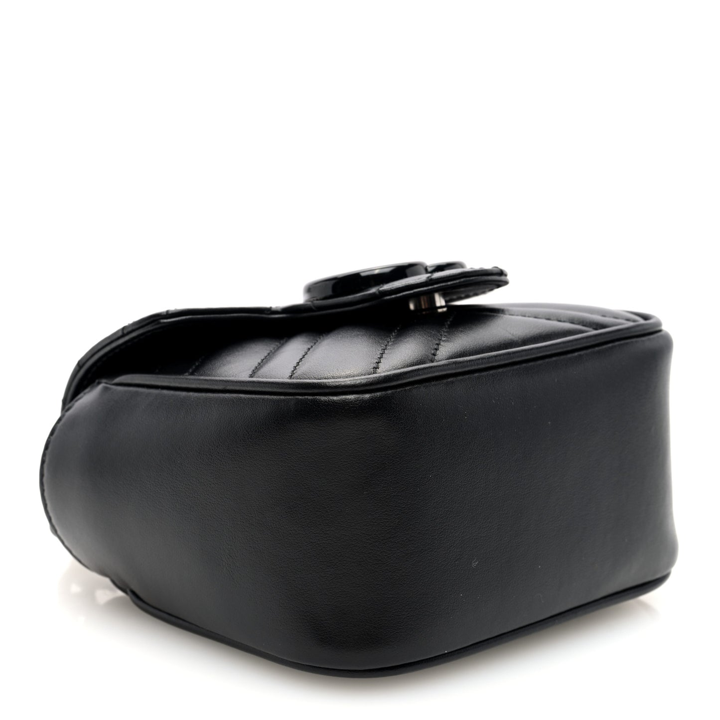 Calfskin Matelasse Monochrome GG Marmont Chain Mini Belt Bag Black