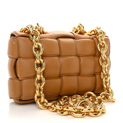 Bottega Veneta Lambskin Maxi Intreccio Padded Chain Cassette Crossbody Bag Caramel 4 of 15