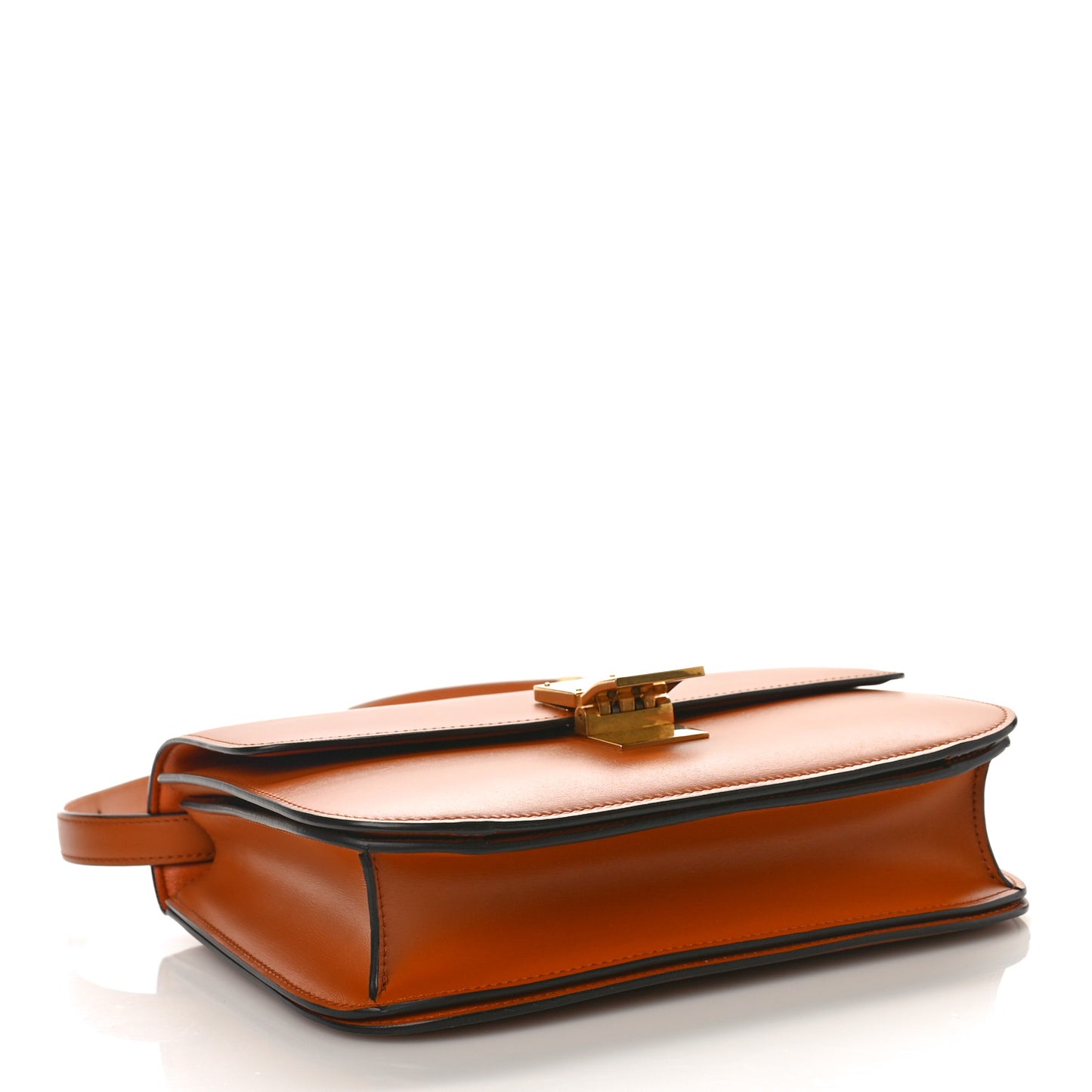 Box Calfskin Medium Classic Box Flap Bag Tawny