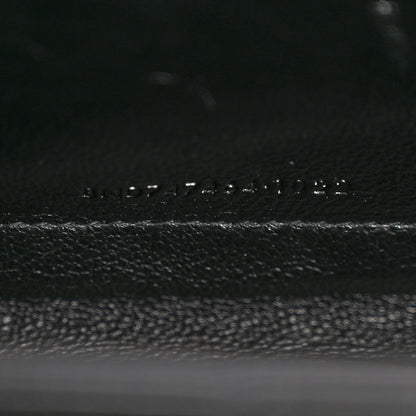 Saint Laurent Calfskin Crocodile Embossed Cassandre Wallet On Chain WOC Black 7 of 13