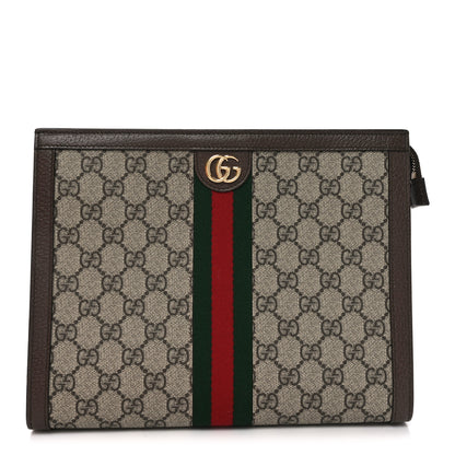 Gucci GG Supreme Monogram Web Ophidia Pouch Brown 1 of 10