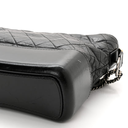 Chanel Aged Calfskin Quilted Medium Gabrielle Hobo Black 10 of 13