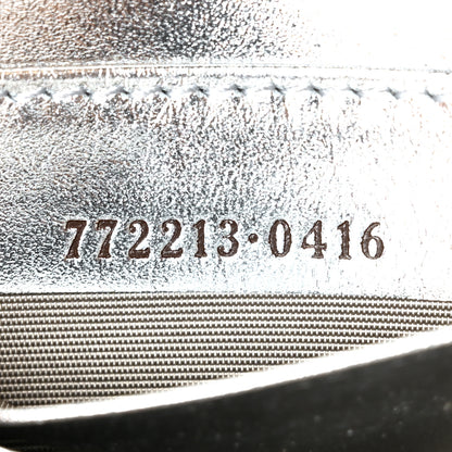 Gucci Metallic Sakai Be Green Calfskin Diagonal Stitched Blondie Wallet on Chain Silver 6 of 9