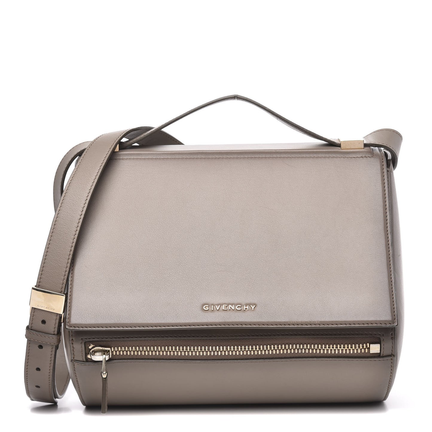 Calfskin Medium Pandora Box Crossbody Bag Taupe