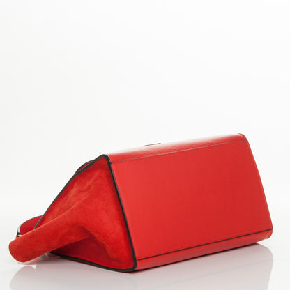 Celine Drummed Calfskin Suede Medium Trapeze Vermillion 5 of 8