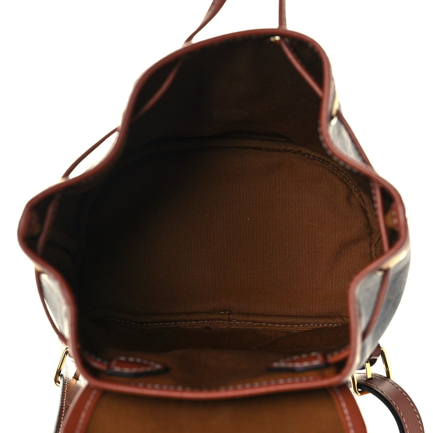 Triomphe Canvas Calfskin Mini Folco Backpack Tan