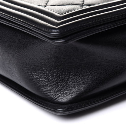 Chanel Calfskin Double Stitch Large Boy Flap Black 10 of 13