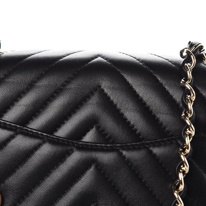 Chanel Lambskin Chevron Quilted Mini Square Flap Black 8 of 11