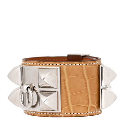 Hermes Matte Alligator Collier De Chien CDC Bracelet S Maize 1 of 5