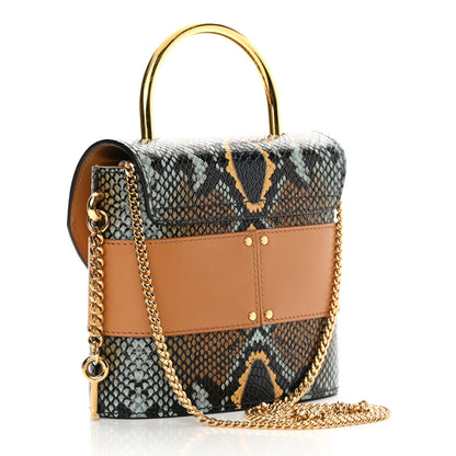 Chloe Calfskin Python Embossed Small Aby Lock Faded Blue 3 of 13