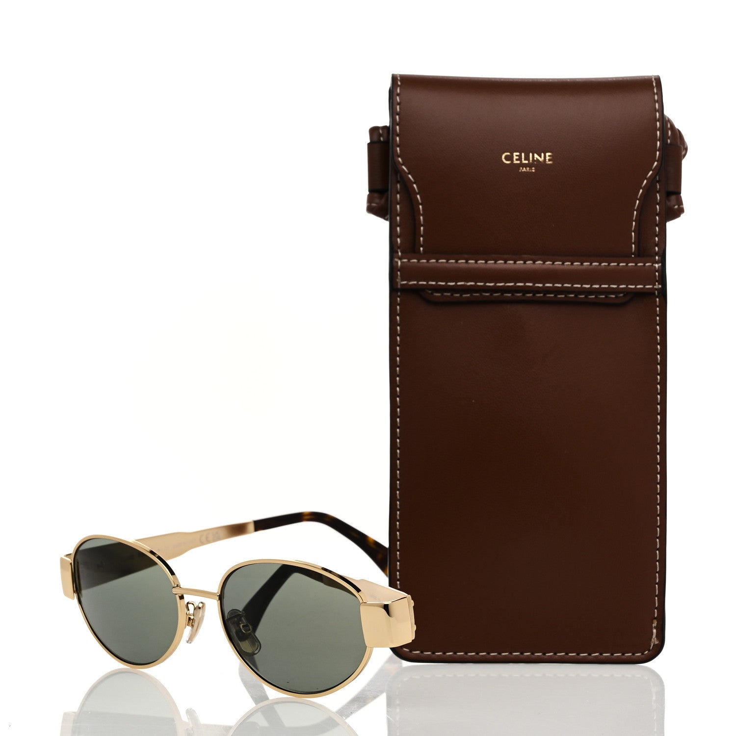 Celine Metal Triomphe 01 Sunglasses CL40235U Gold Green 7 of 7