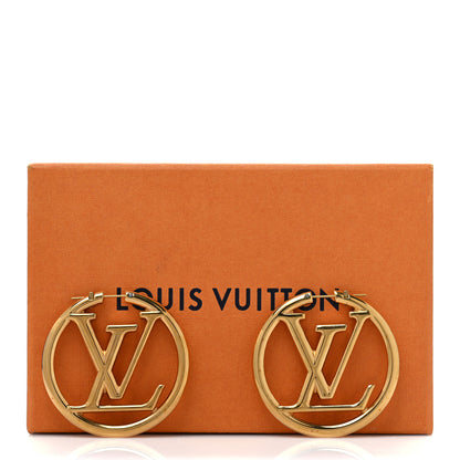 Louis Vuitton Metal Louise Hoop Earrings Gold 10 of 10