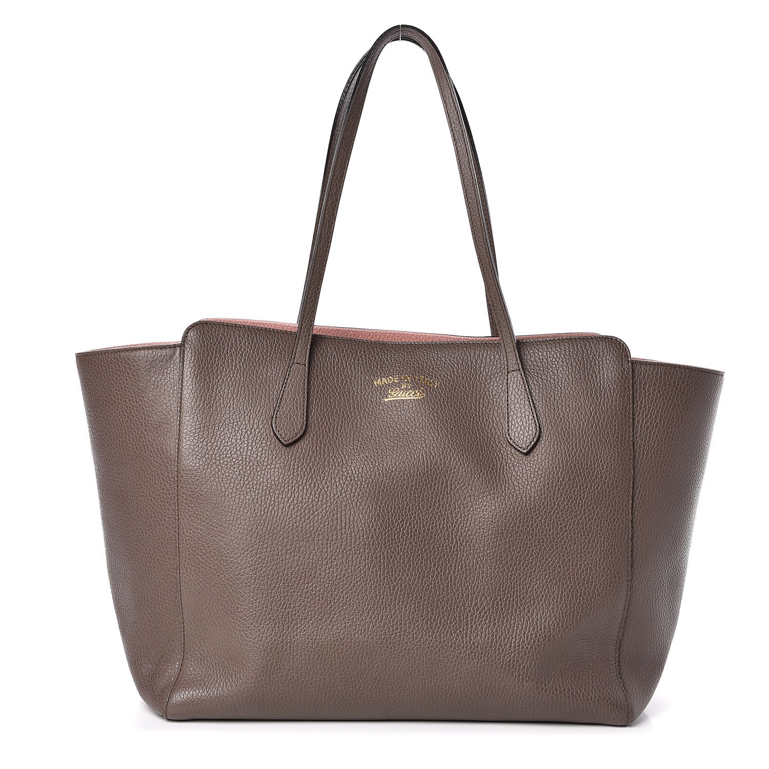 Gucci Dollar Calfskin Medium Swing Tote Grey Field Soft Pink 1 of 9