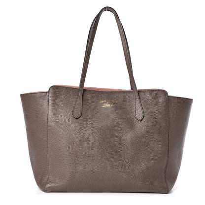 Gucci Dollar Calfskin Medium Swing Tote Grey Field Soft Pink 1 of 9