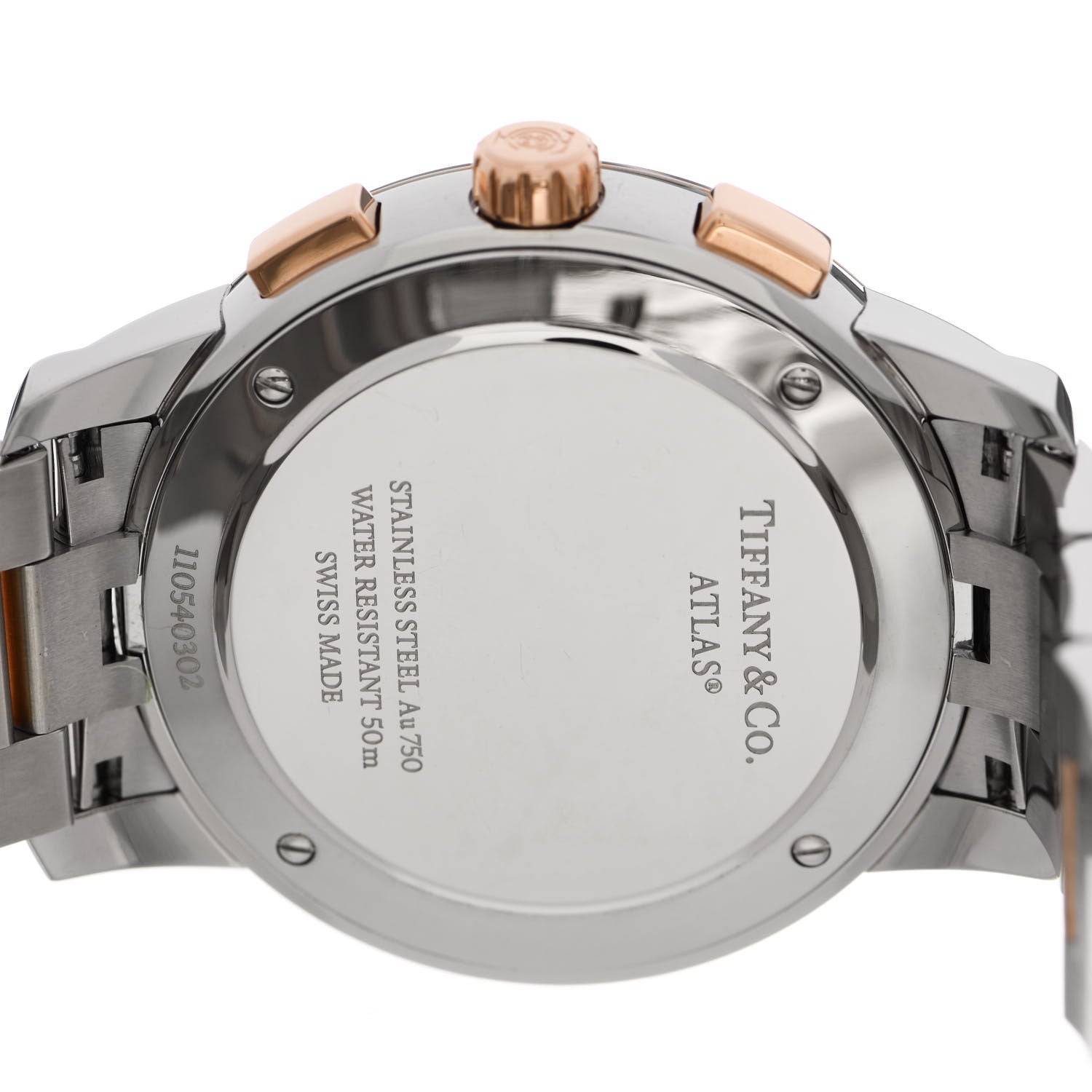 Tiffany Stainless Steel 18K Rose Gold 42mm Atlas Chronograph Quartz Watch 4 of 5