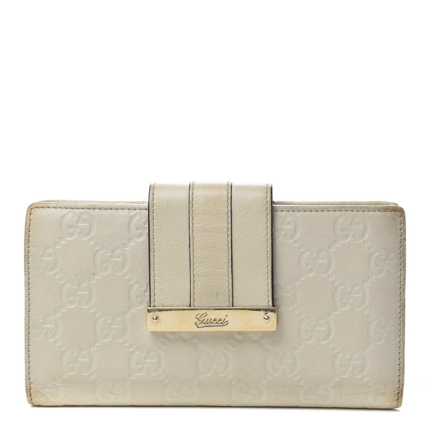 Gucci Guccissima Ladies Web Long Wallet Off White 1 of 12