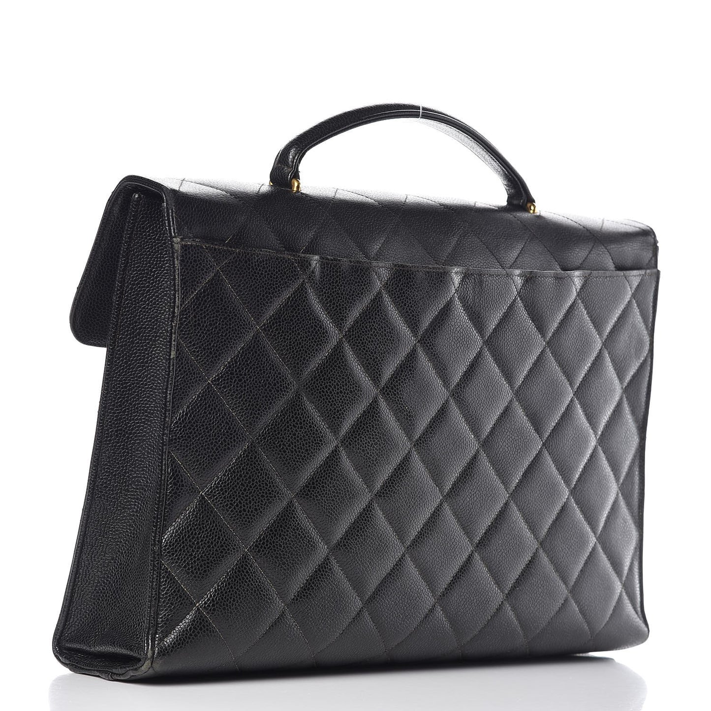 Caviar Quilted Briefcase Laptop Bag Black