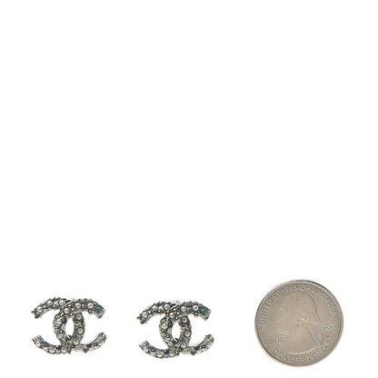 Chanel Pearl Resin Bead CC Earrings Silver Marine 2 of 6
