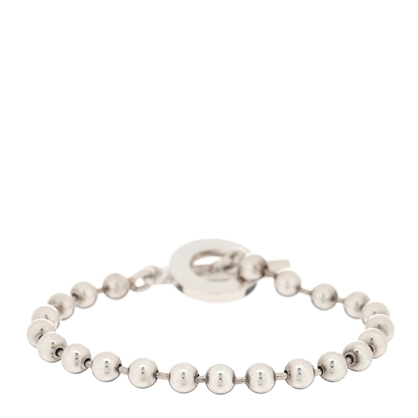 Sterling Silver Boule Bead Toggle Bracelet
