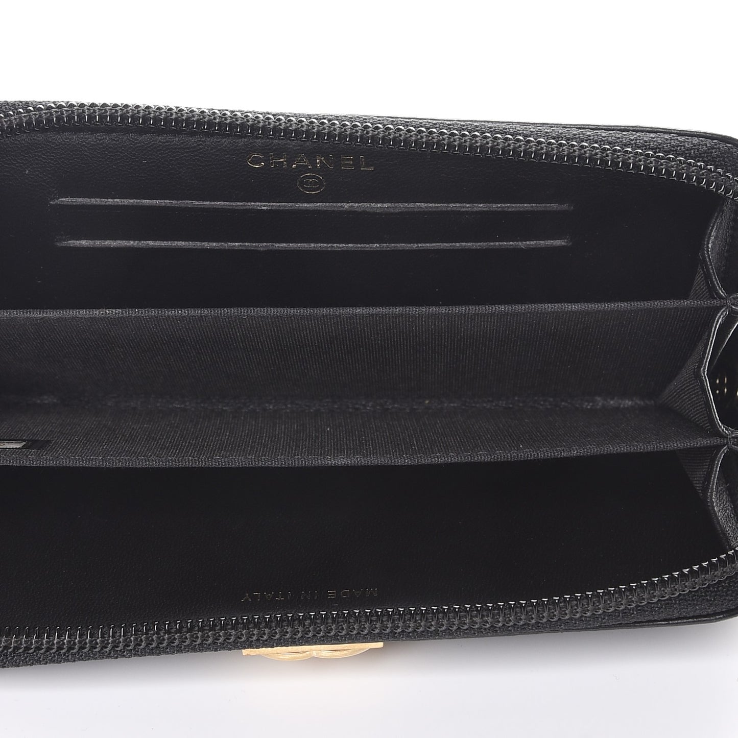 Lambskin Quilted Small Boy Zip Around Wallet Black