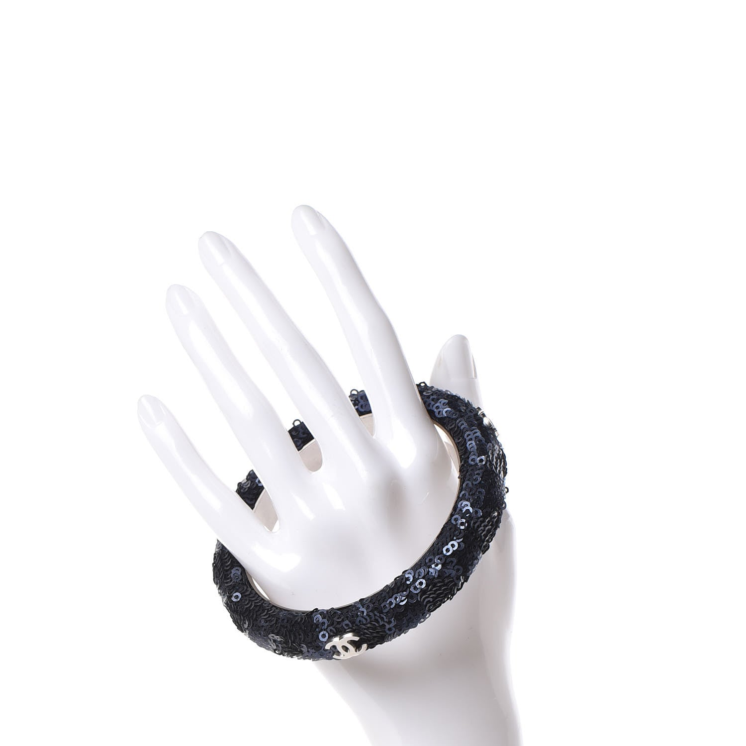 Chanel Sequin CC Bangle M Blue 2 of 5
