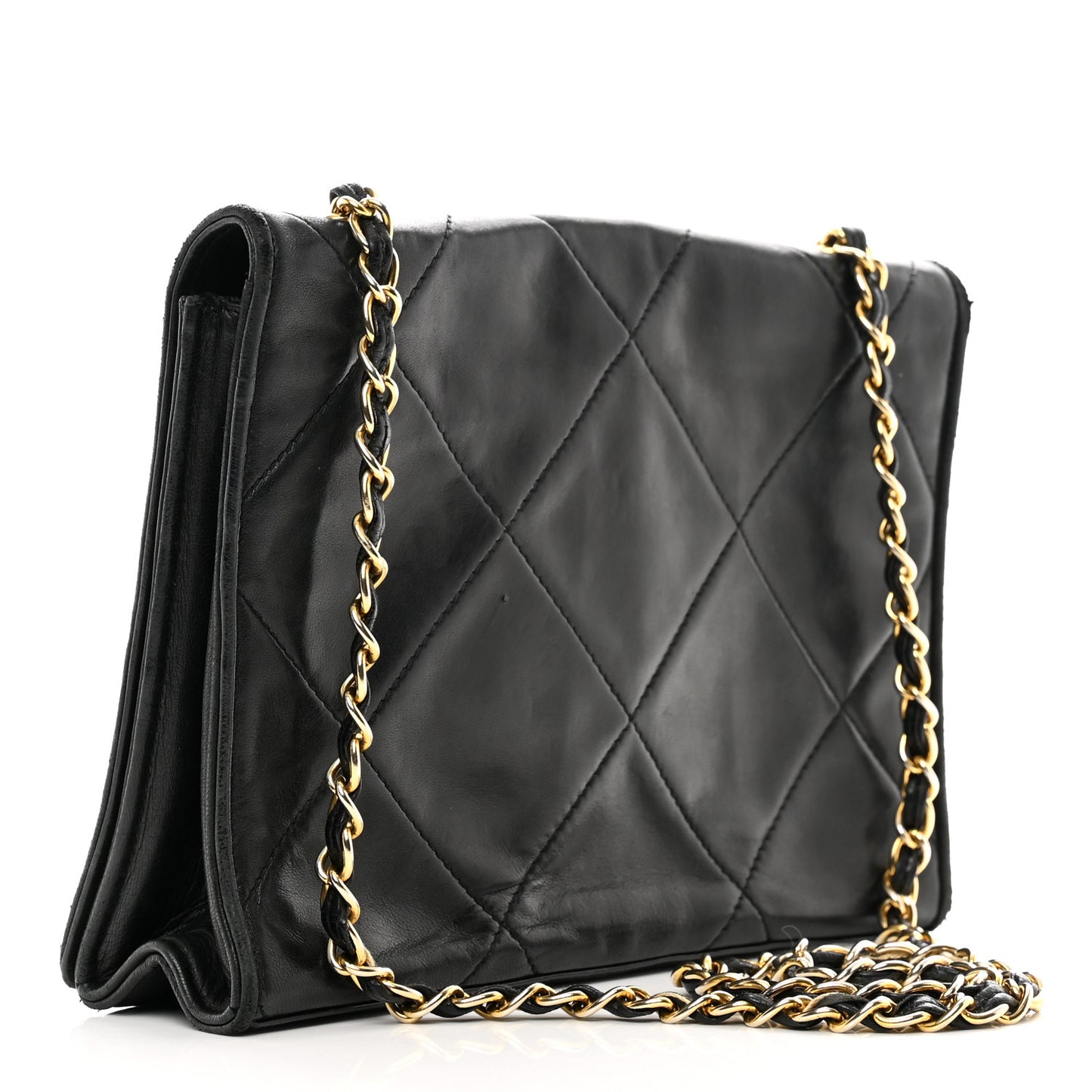 Lambskin Quilted CC Small Single Flap Black
