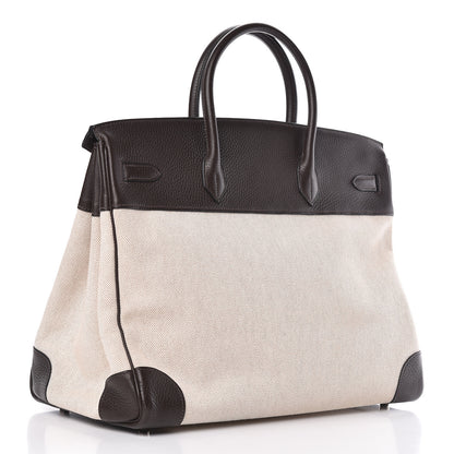 Hermes Toile Togo Birkin 40 Chocolate 2 of 37