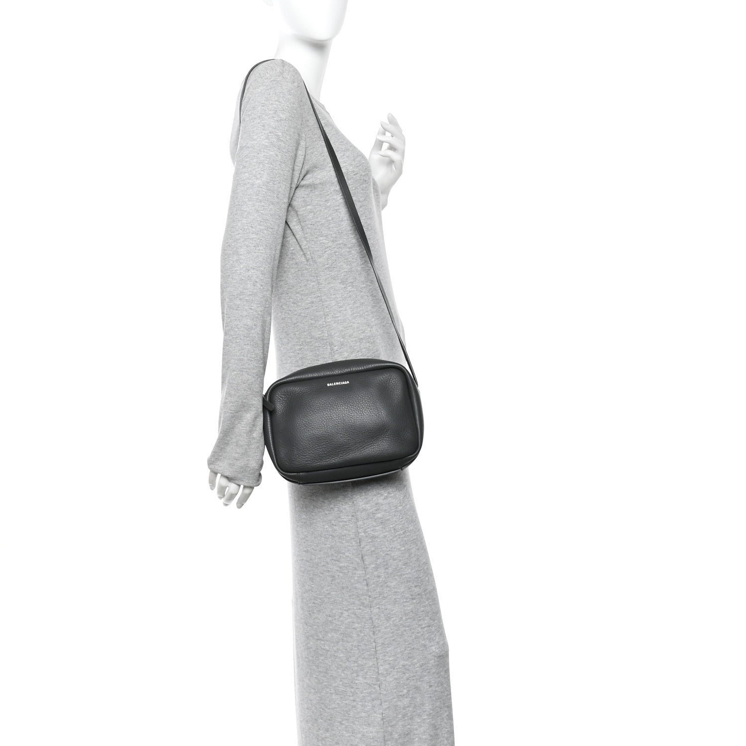Balenciaga Calfskin Logo S Everyday Camera Bag Gris Fossile 2 of 12