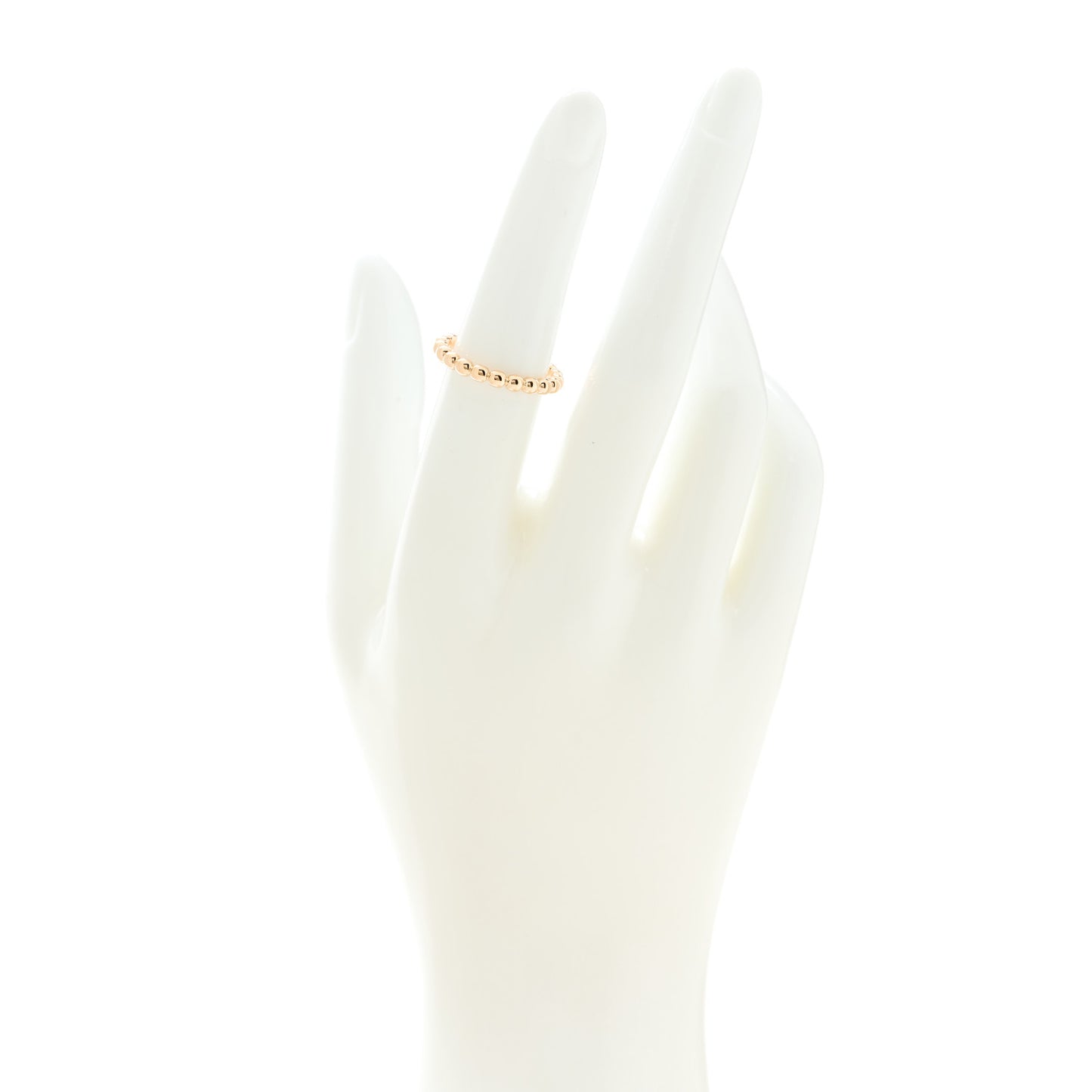 18K Rose Gold Narrow Ziegfeld Beaded Band Ring 52 6