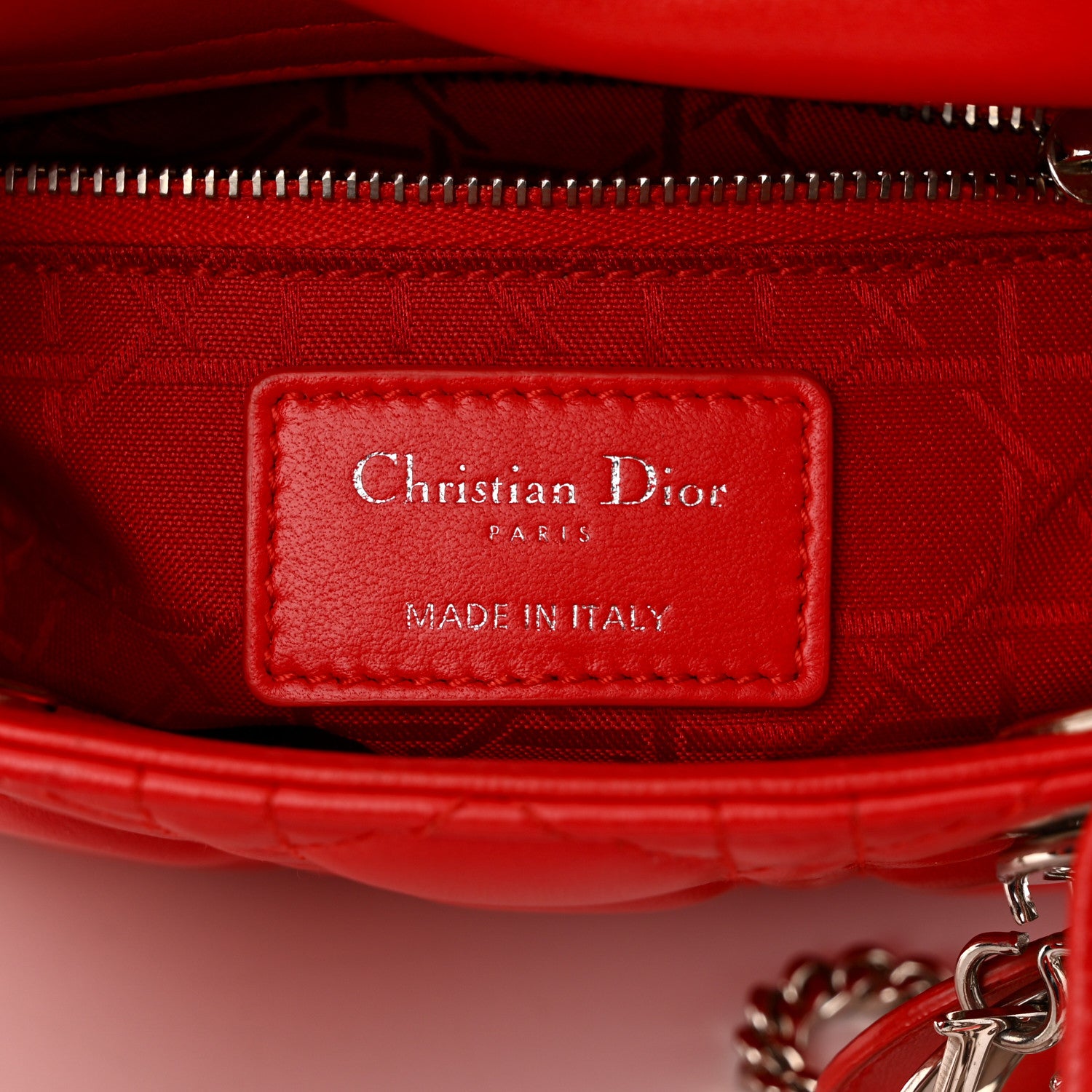 Christian Dior Lambskin Cannage Mini Lady Dior Red 6 of 13