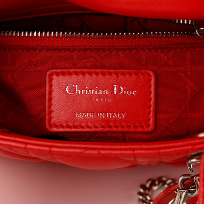 Christian Dior Lambskin Cannage Mini Lady Dior Red 6 of 13