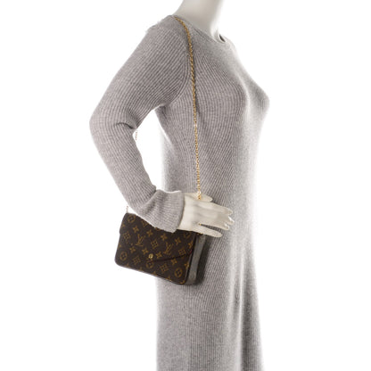 Louis Vuitton Monogram Pochette Felicie Chain Wallet Fuchsia 2 of 7