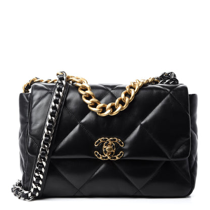Chanel Lambskin Quilted Large Chanel 19 Flap Black 1 of 10