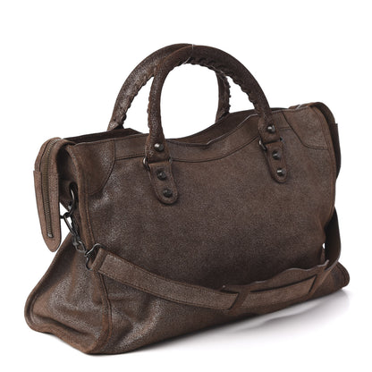 Balenciaga Metallic Craquele Calfskin Classic Hardware City Bronze 3 of 10
