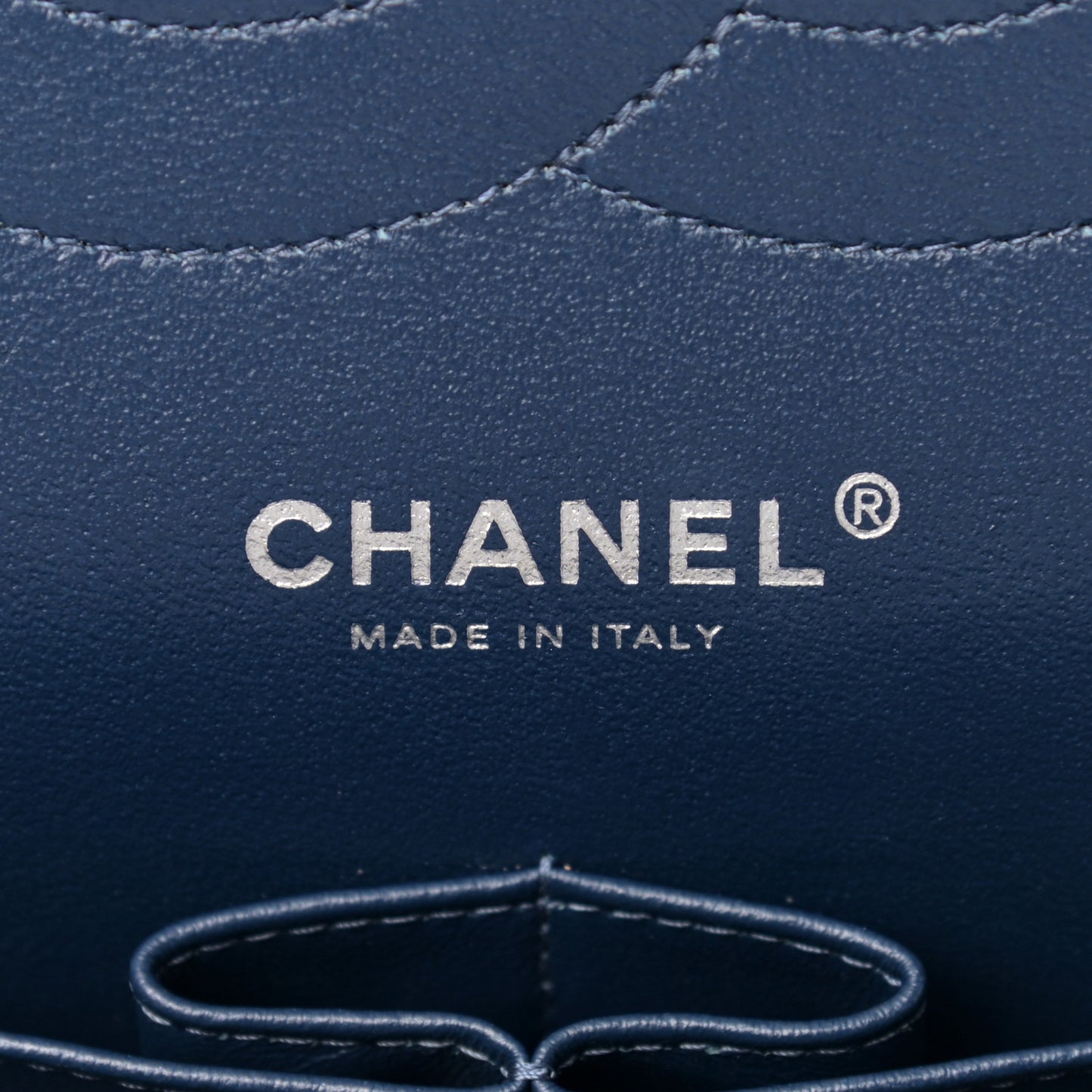 Caviar Quilted Jumbo Double Flap Navy Blue