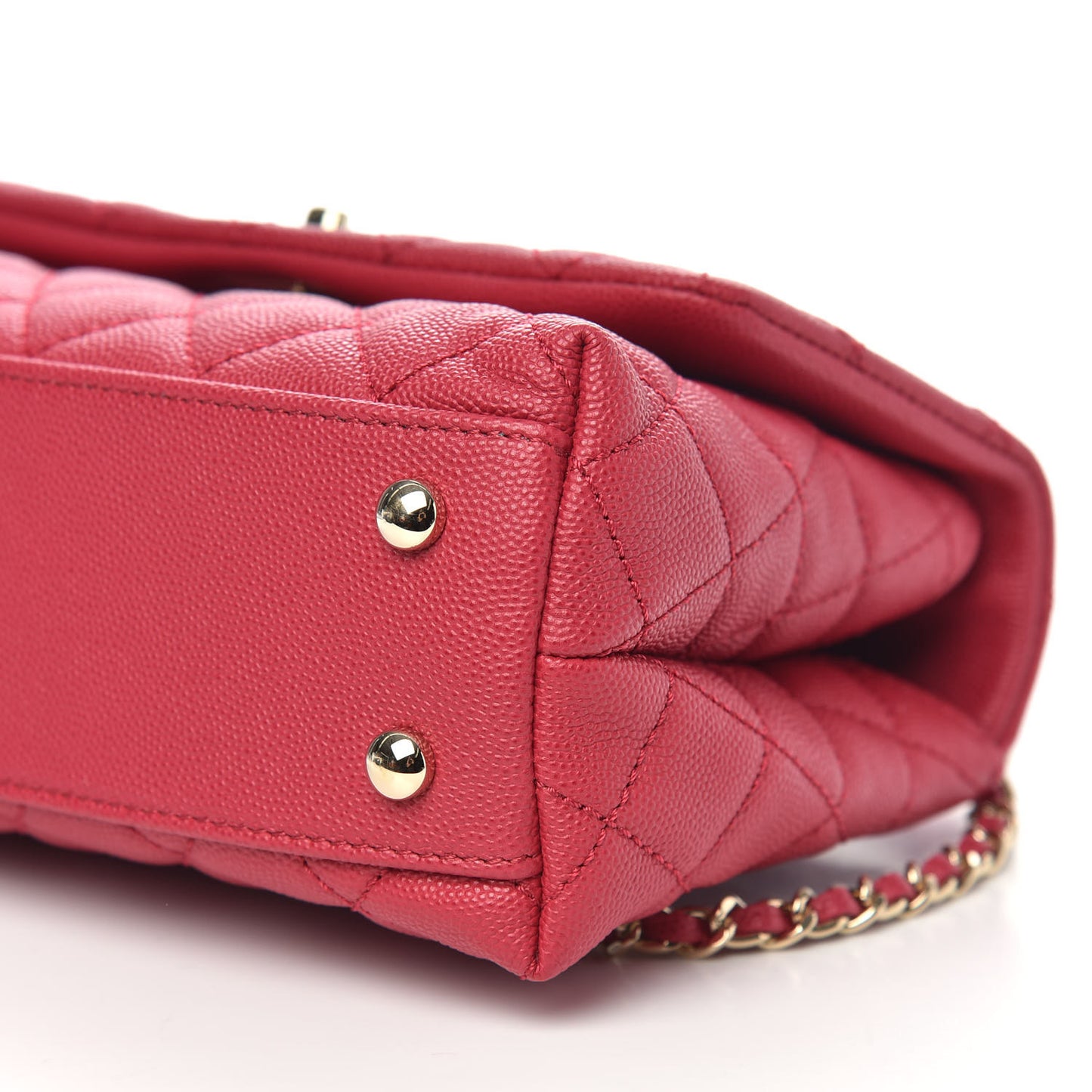 Caviar Quilted Mini Coco Handle Flap Fuchsia