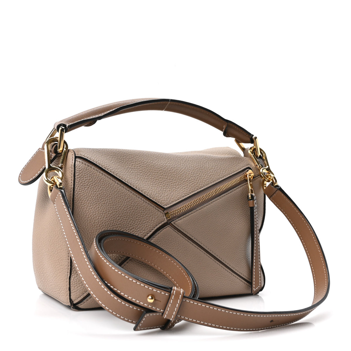 Grained Calfskin Small Puzzle Bag Sand Mink