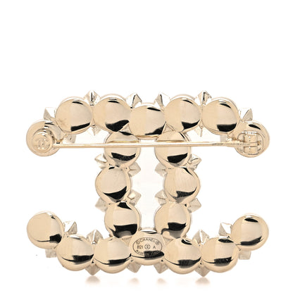 Chanel Pearl Crystal CC Brooch Gold 3 of 4