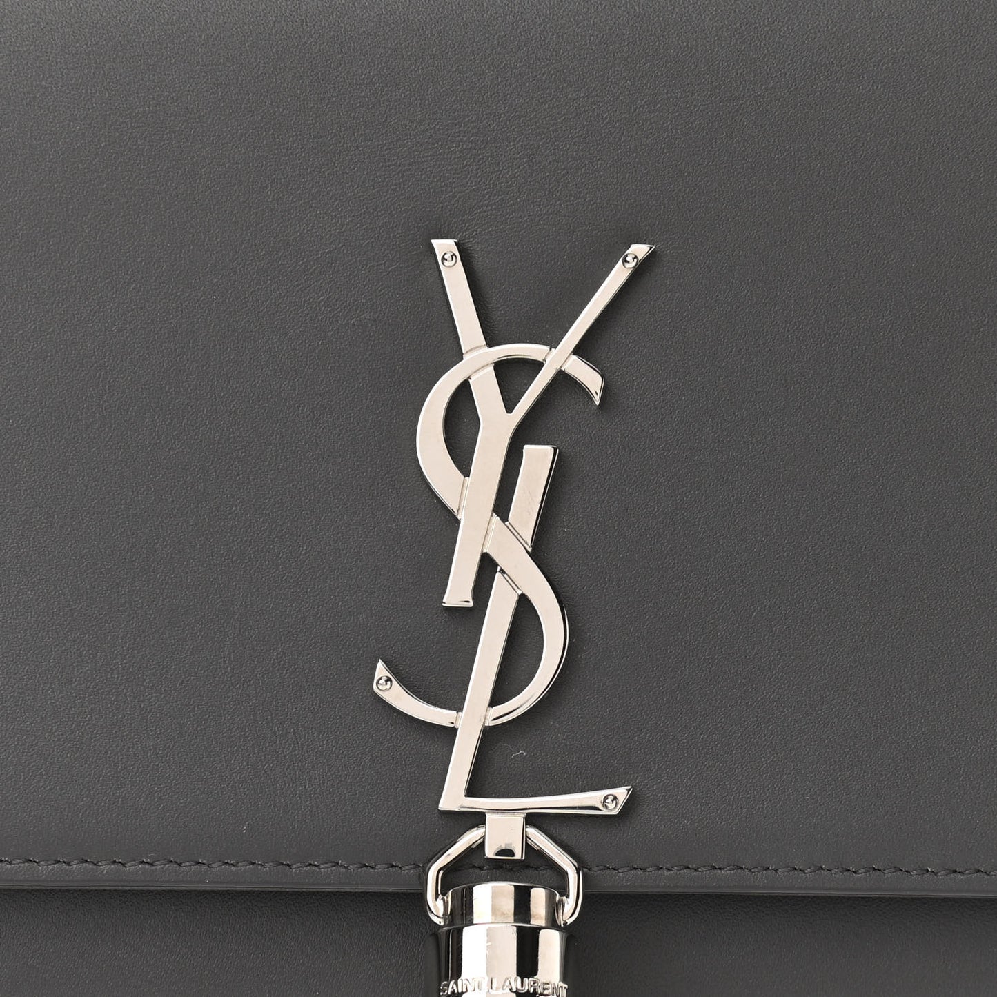 Smooth Calfskin Classic Monogram Kate Tassel Chain Wallet Asphalt