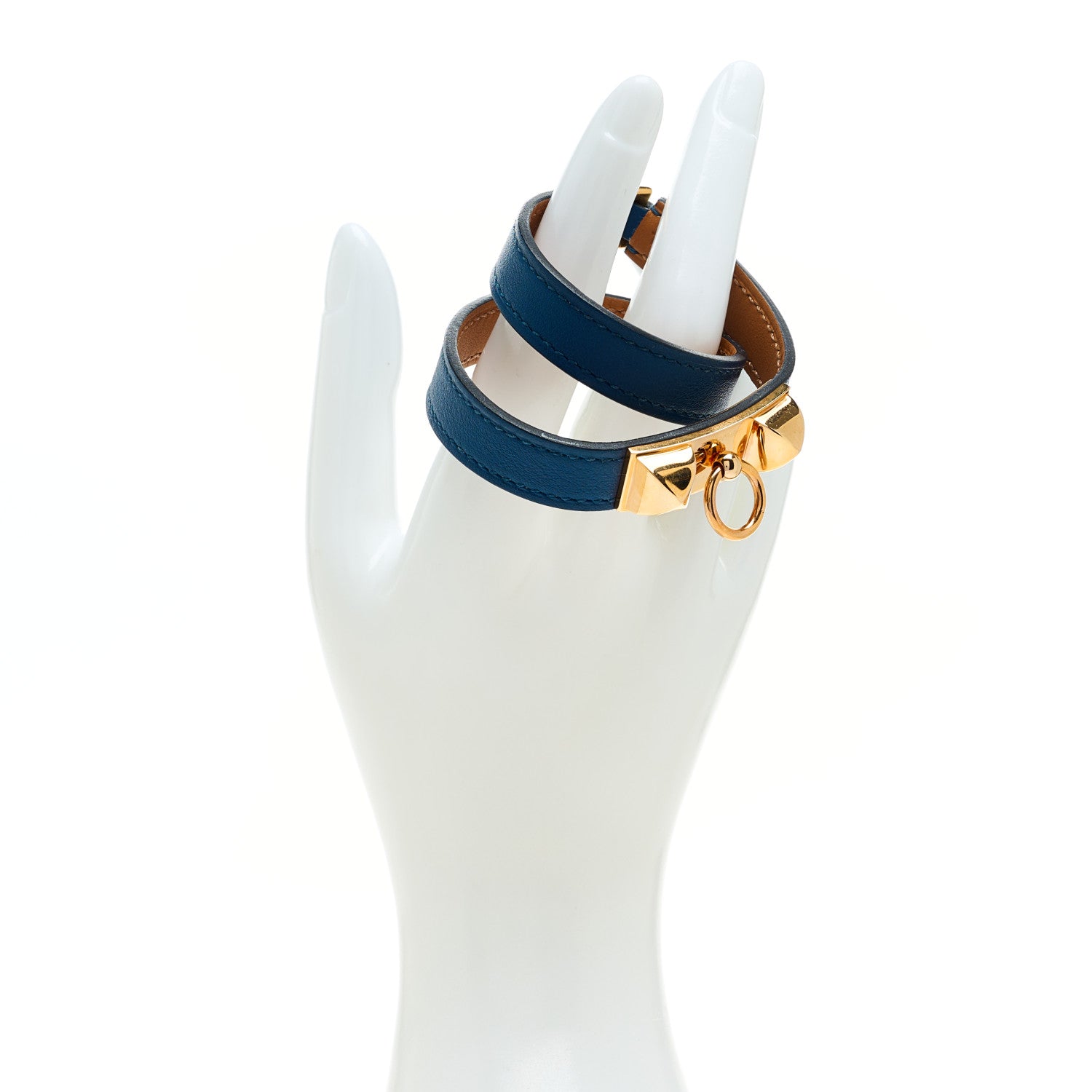 Hermes Swift Rivale Double Tour Bracelet T1 Bleu Izmir 2 of 6