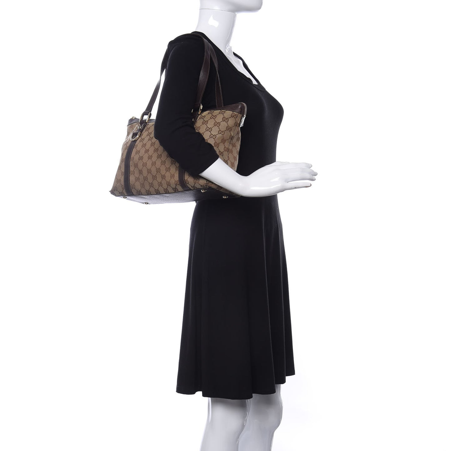 Monogram Medium Abbey Tote Dark Brown
