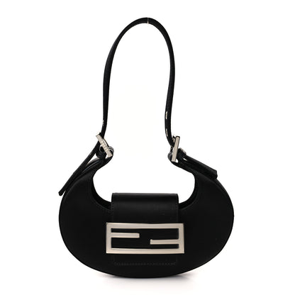 Fendi Silk Satin Mini Cookie Hobo Bag Black 1 of 9