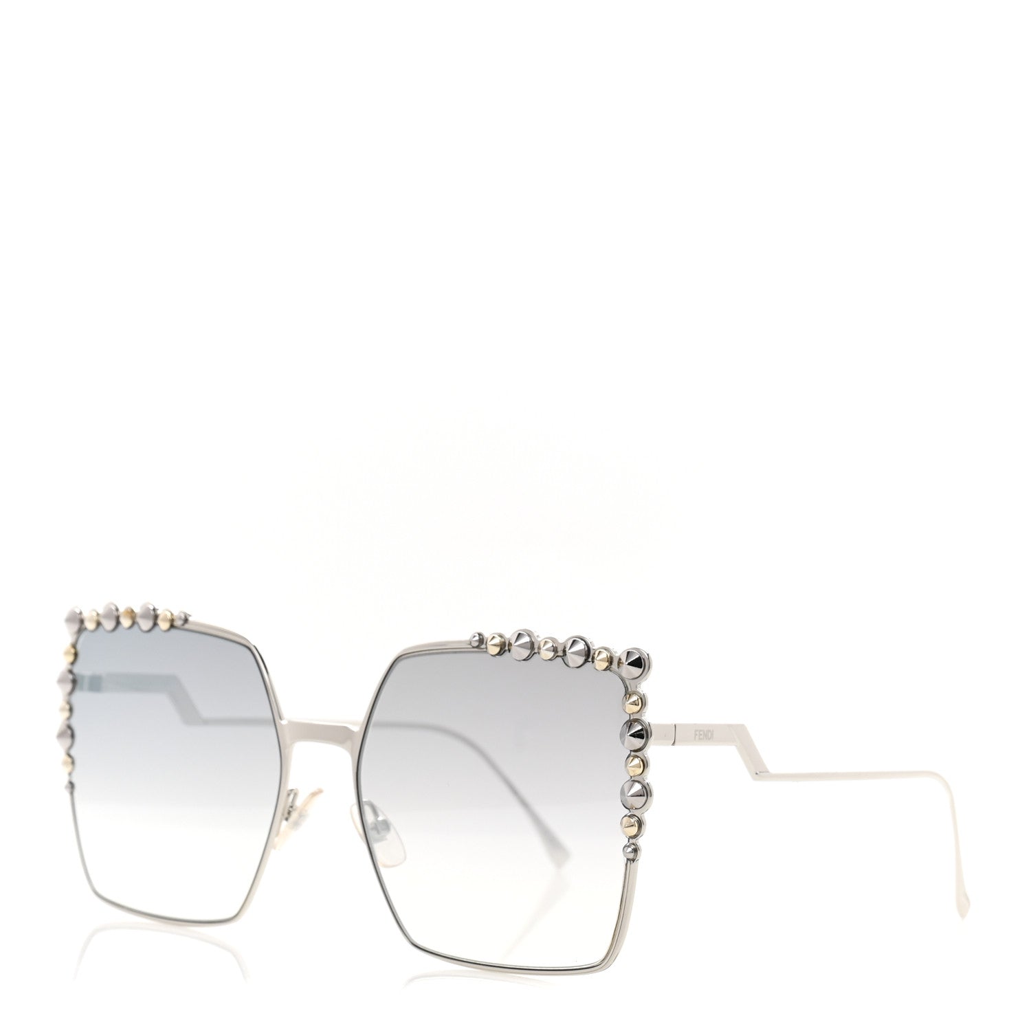 Fendi Metal Dots Square Sunglasses FF 0259/S Palladium 1 of 8